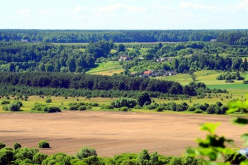 Fototapeta na wymiar Lithuania landscape view from Vilkija church