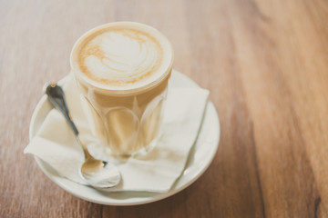 Hot latte coffee