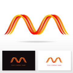Letter M logo design - vector sign. Business card templates.