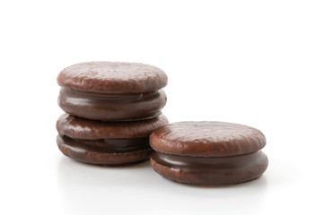 chocolate soft cake with marshmallow