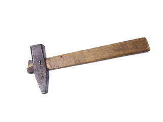 used hammer isolated on white background