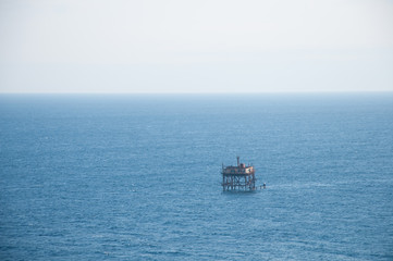 Abandoned oceanographic platform near Black Sea coast, Crimea