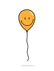 Smiling Balloon, a hand drawn vector illustration of a smiling balloon cartoon.