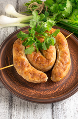 Sausage, parsley and onions