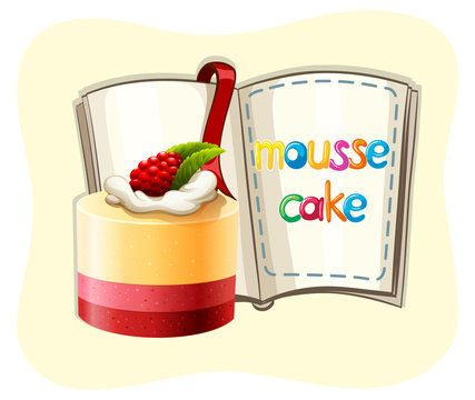 recommend clip art: Mousse cake and a book