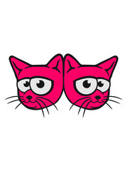 2 funny comic cartoon cat faces