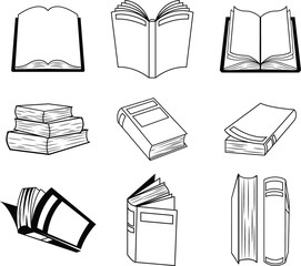 Silhouette Collection Of Book Symbol