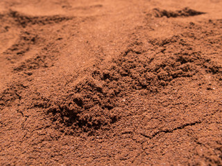 Coffee ground texture background close up