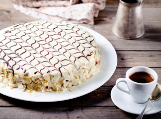 Traditional Hungarian Esterhazy cake