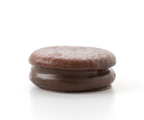 chocolate soft cake with marshmallow