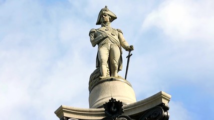  Nelson statue in Trafalgar Square, London, Stock video 
