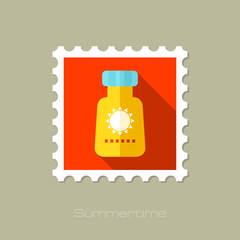 Sunscreen flat stamp with long shadow