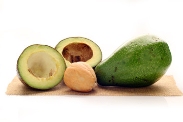 Avocado on a white background.