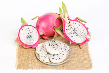 Dragon fruit isolated on white background