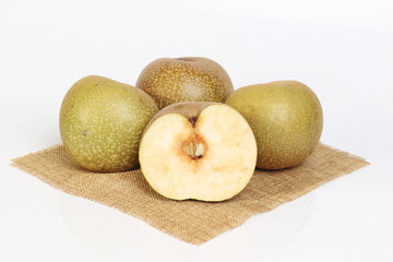 Nashi pears isolated on white background