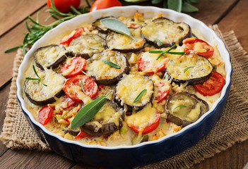 Moussaka (eggplant casserole) - a traditional Greek dish