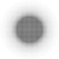 radial graphical black and white gradient in halftone style