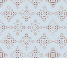 Vintage pattern background with classic ornament. Brown colors