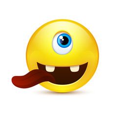 One-eyed excited smile