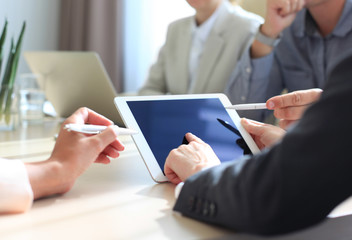 Business adviser analyzing financial figures denoting the progress in the work of the company