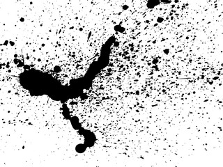 graffiti paint splatter pattern in black over white
