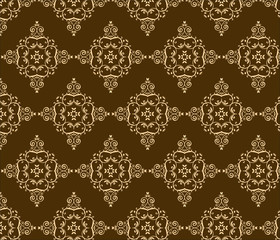 Vintage pattern background with classic ornament. Brown colors