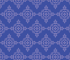 Vintage pattern background with classic ornament. Blue colors
