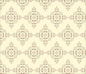 Vintage pattern background with classic ornament. beige colors