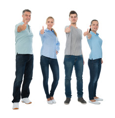 Obraz premium Happy People Showing Thumb Up Sign