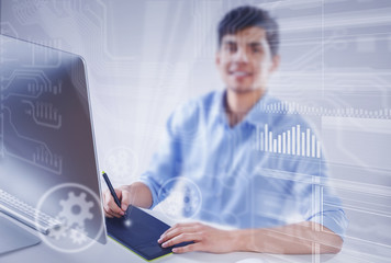 Graphic designer at work