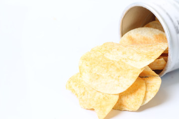 Potatoes plate on the white background