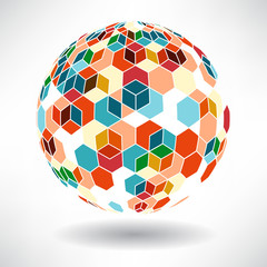 Background of colorful cubes in the shape of balls with space fo