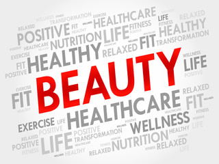 BEAUTY word cloud, fitness, sport, health concept