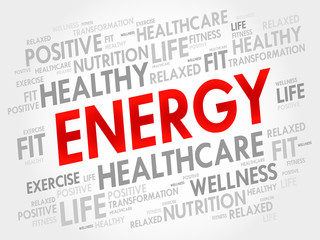 Fototapeta premium ENERGY word cloud, fitness, sport, health concept