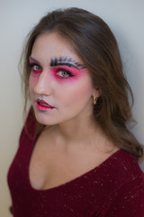 Portrait of sexual beautiful girl with fashion make-up