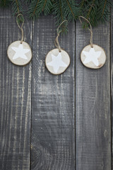 Christmas stars on the wood