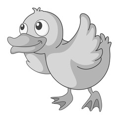 Cute duck in gray