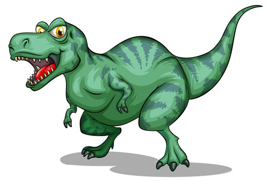 Green tyrannosaurus rex with sharp teeth