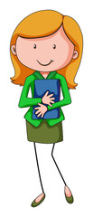 Businesswoman holding a book