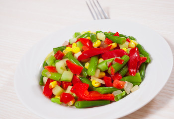 Mixed vegetables on plate