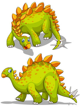 Green dinosaur with spikes tail