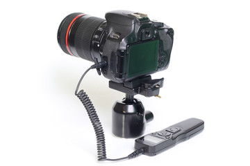 Camera and Timer Remote  isolated on white background