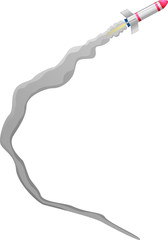 Missle rocket flying vector icon image