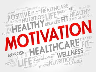 MOTIVATION word cloud, fitness, sport, health concept