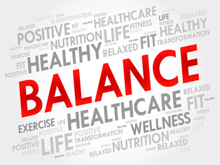 BALANCE word cloud, fitness, sport, health concept