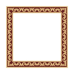 gold square frame with Italian ornament.