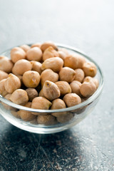 uncooked chickpeas in bowl