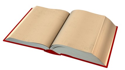 open old blank book isolated on white background