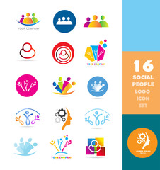 Social media people logo set