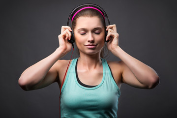 Sporty Woman with Headphones
